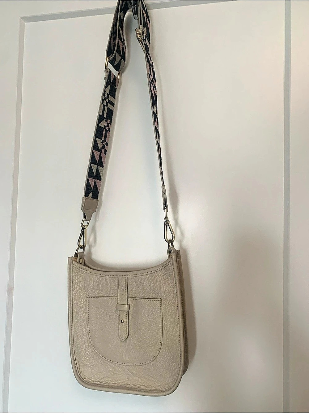 COACH Leather Shoulder Bag in Beige